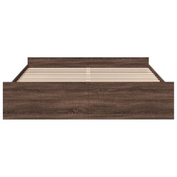 Cadre de lit avec tiroirs sans matelas chêne marron 200x200 cm 