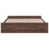 Cadre de lit avec tiroirs sans matelas chêne marron 200x200 cm 