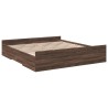 Cadre de lit avec tiroirs sans matelas chêne marron 200x200 cm 