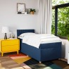 Sommier à lattes de lit avec matelas Bleu 90x190 cm Tissu 