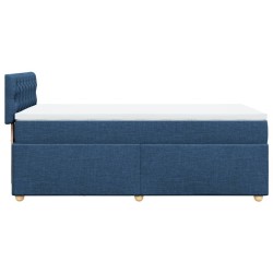 Sommier à lattes de lit avec matelas Bleu 90x190 cm Tissu 