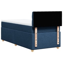 Sommier à lattes de lit avec matelas Bleu 90x190 cm Tissu 