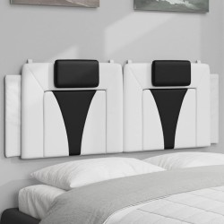 Coussin de tête de lit blanc et noir 140 cm similicuir 