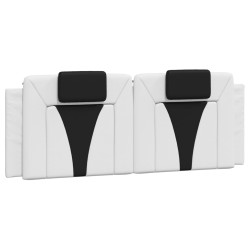 Coussin de tête de lit blanc et noir 140 cm similicuir 