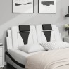 Coussin de tête de lit blanc et noir 140 cm similicuir 