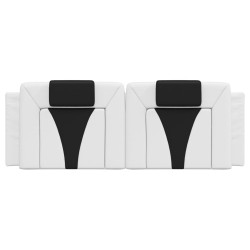 Coussin de tête de lit blanc et noir 140 cm similicuir 