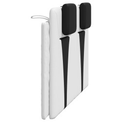 Coussin de tête de lit blanc et noir 140 cm similicuir 