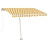Auvent manuel rétractable avec LED 300x250 cm Jaune et blanc 