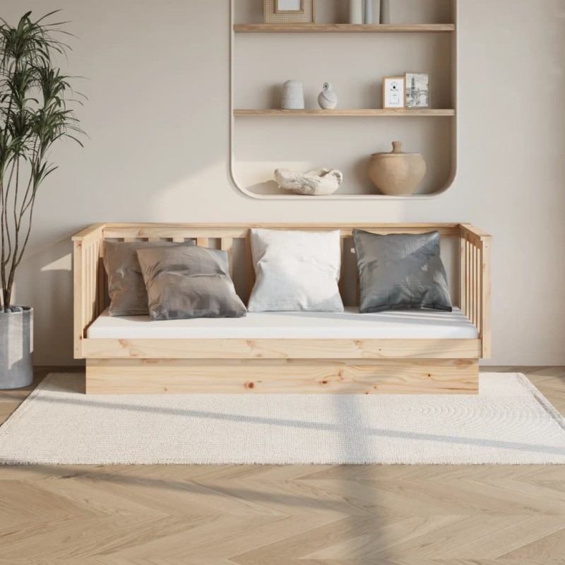 Lit de jour sans matelas 75x190 cm bois de pin massif 