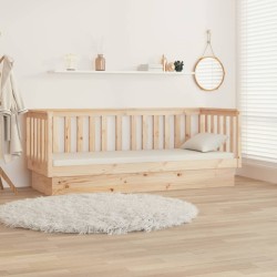 Lit de jour sans matelas 75x190 cm bois de pin massif 