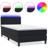 Sommier à lattes de lit avec matelas noir 100x210 cm velours 