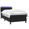 Sommier à lattes de lit avec matelas noir 100x210 cm velours 