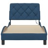 Cadre de lit avec LED sans matelas bleu 80x200 cm tissu 