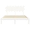 Cadre de lit sans matelas blanc bois de pin massif 