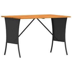 Salon de jardin 5 pcs avec coussins noir résine tressée 