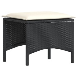 Salon de jardin 5 pcs avec coussins noir résine tressée 