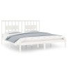 Cadre de lit sans matelas blanc bois massif 