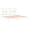 Cadre de lit sans matelas blanc bois massif 