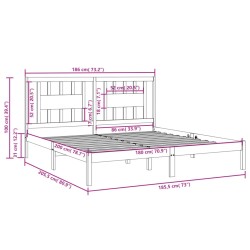 Cadre de lit sans matelas blanc bois massif 