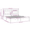 Cadre de lit sans matelas blanc bois massif 