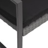 Banc de jardin à 3 places et coussins gris foncé PP rotin 
