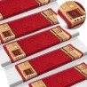 Tapis d'escalier autoadhésifs 10 pcs 65x21x4 cm Rouge 