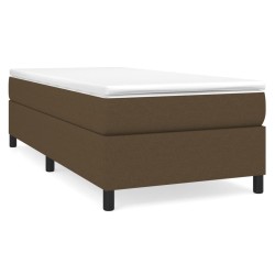 Cadre de lit sans matelas marron foncé 80x200 cm tissu 