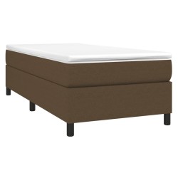 Cadre de lit sans matelas marron foncé 80x200 cm tissu 