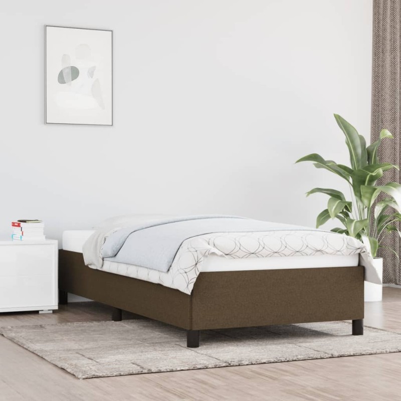 Cadre de lit sans matelas marron foncé 80x200 cm tissu Cadre de lit sans matelas marron foncé 80x200 cm tissu