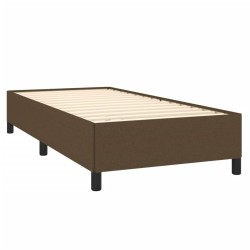 Cadre de lit sans matelas marron foncé 80x200 cm tissu 