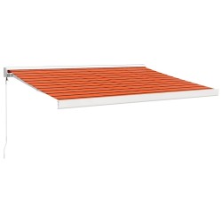 Auvent rétractable orange et marron 3x2,5 m tissu et aluminium 