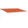 Auvent rétractable orange et marron 3x2,5 m tissu et aluminium 