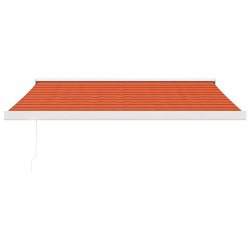 Auvent rétractable orange et marron 3x2,5 m tissu et aluminium 
