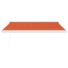 Auvent rétractable orange et marron 3x2,5 m tissu et aluminium 