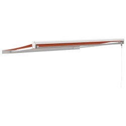 Auvent rétractable orange et marron 3x2,5 m tissu et aluminium 