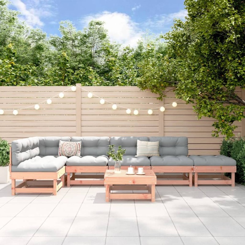 Salon de jardin 7 pcs bois massif douglas 