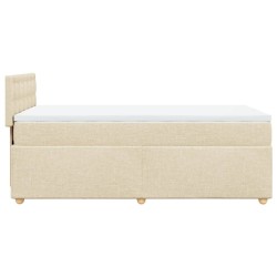 Sommier à lattes de lit et matelas Crème 90x190 cm Tissu 