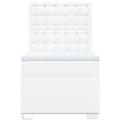 Sommier à lattes de lit avec matelas Blanc 90x190 cm Similicuir 
