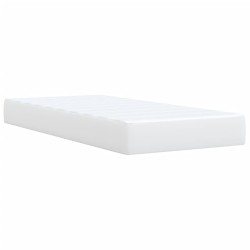 Sommier à lattes de lit avec matelas Blanc 90x190 cm Similicuir 