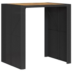 Ensemble de bar de jardin 5 pcs avec coussins noir poly rotin 