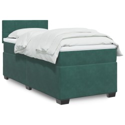 Sommier à lattes de lit avec matelas Vert foncé 90x190 cm 