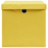 Boîtes de rangement avec couvercles 10 pcs 28x28x28 cm Jaune 