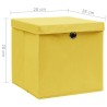 Boîtes de rangement avec couvercles 10 pcs 28x28x28 cm Jaune 