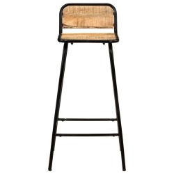Chaises de bar lot de 2 bois de manguier solide 