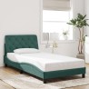 Cadre de lit sans matelas vert foncé 100x200 cm velours 