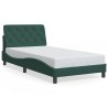 Cadre de lit sans matelas vert foncé 100x200 cm velours 
