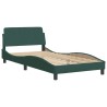 Cadre de lit sans matelas vert foncé 100x200 cm velours 