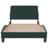 Cadre de lit sans matelas vert foncé 100x200 cm velours 