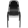 Chaises à manger lot de 4 noir cuir véritable 