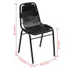 Chaises à manger lot de 4 noir cuir véritable 